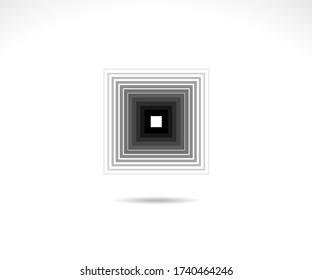 Logo de Geometric Square. Marco cuadrado de trazo. Icono de línea, signo, símbolo, Diseño plano, botón, web, marco de imagen. vector - ilustración eps 10.