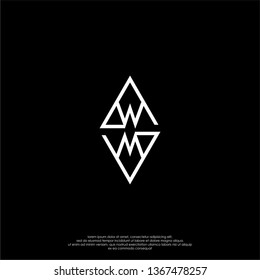 geometric square monogram WW logo letter in modern lines shape design concept