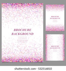 Geometric square mosaic pattern page template set