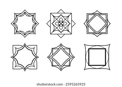 Geometric Square Ornament Vector Design.