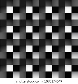 geometric square pattern. abstract monochrome seamless pattern. vector illustration. black and white texture