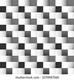 geometric square pattern. abstract monochrome seamless pattern. vector illustration. black and white texture
