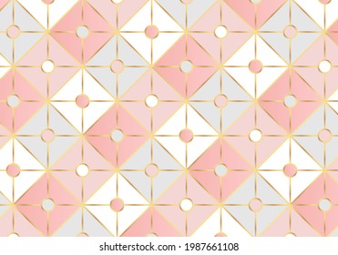 Geometric square pattern shape and rose gold color