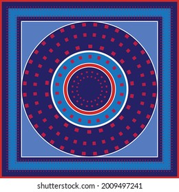 geometric square pattern in vector format for tile and silk shawl