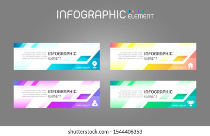 Geometric square shape elements with steps,options,processes or workflow.Business data visualization. Creative banner infographic template for presentation,vector illustration.