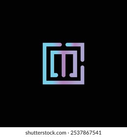 Geometric square shape vector logo design