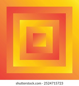 Geometric square shapes in orange yellow gradient fill background. Abstract graphic design vector illustration.