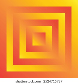 Formas cuadradas geométricas en fondo de relleno de degradado amarillo anaranjado. Ilustración vectorial Abstractas de Diseño gráfico.