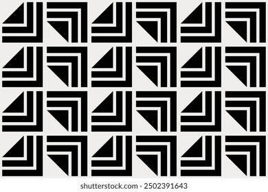 Geometrische quadratische Formen Kachel Art Deco Stil nahtlos wiederholen Vektormuster.