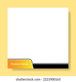 Geometric square social media banner layout, product background backdrop display for ads commerce sale template in gradient yellow orange color. vector design