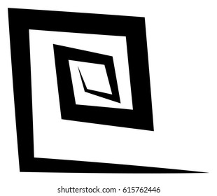 Geometric square spiral. Abstract spiral element in angular style