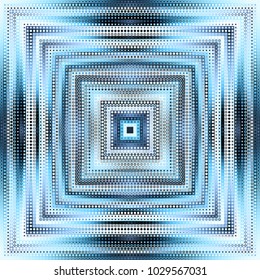 Geometric square symmetric abstract pattern in low poly pixel art style. Polka dot pattern on low poly background. Seamless pattern.