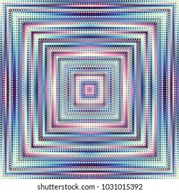 Geometric square symmetric abstract pattern in low poly pixel art style. Polka dot pattern on low poly background. Seamless pattern.