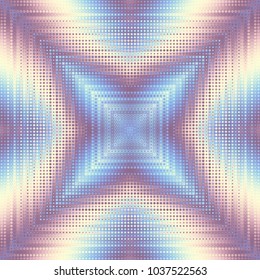 Geometric square symmetric abstract pattern in low poly pixel art style. Polka dot pattern on low poly background. Seamless pattern.