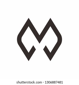 Geometric Square Triangle Letter M Business Company Vector Logo Design