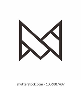 Geometric Square Triangle Letter M Business Company Vector Logo Design