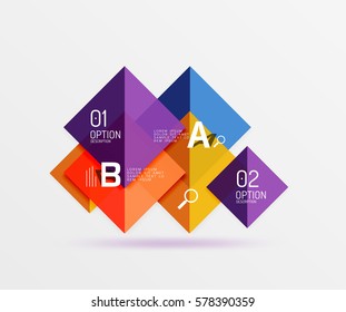 Geometric square and triangle template. Vector template background for workflow layout, diagram, number options or web design
