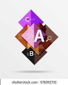 Geometric square and triangle template. Vector template background for workflow layout, diagram, number options or web design