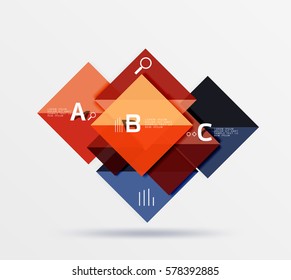 Geometric square and triangle template. Vector template background for workflow layout, diagram, number options or web design