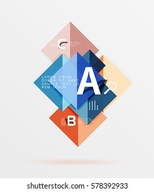Geometric square and triangle template. Vector template background for workflow layout, diagram, number options or web design