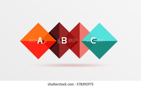 Geometric square and triangle template. Vector template background for workflow layout, diagram, number options or web design