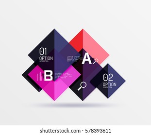 Geometric square and triangle template. Vector template background for workflow layout, diagram, number options or web design
