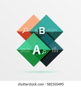 Geometric square and triangle template. Vector template background for workflow layout, diagram, number options or web design