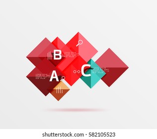 Geometric square and triangle template. Vector template background for workflow layout, diagram, number options or web design