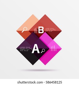 Geometric square and triangle template. Vector template background for workflow layout, diagram, number options or web design