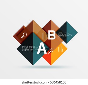 Geometric square and triangle template. Vector template background for workflow layout, diagram, number options or web design