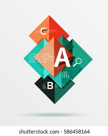 Geometric square and triangle template. Vector template background for workflow layout, diagram, number options or web design