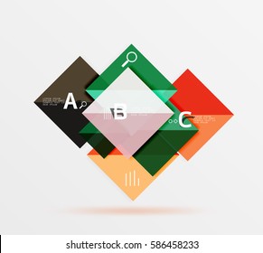Geometric square and triangle template. Vector template background for workflow layout, diagram, number options or web design