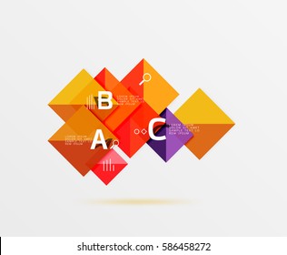 Geometric square and triangle template. Vector template background for workflow layout, diagram, number options or web design