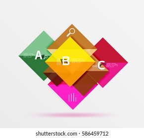Geometric square and triangle template. Vector template background for workflow layout, diagram, number options or web design