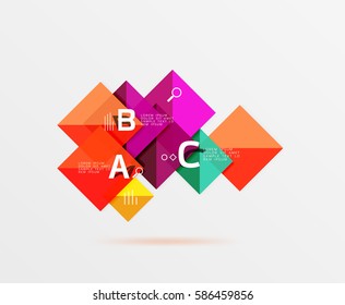 Geometric square and triangle template. Vector template background for workflow layout, diagram, number options or web design