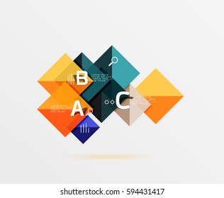 Geometric square and triangle template. Vector template background for workflow layout, diagram, number options or web design