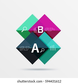 Geometric square and triangle template. Vector template background for workflow layout, diagram, number options or web design