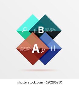 Geometric square and triangle template. Vector template background for workflow layout, diagram, number options or web design