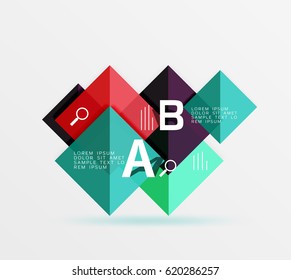 Geometric square and triangle template. Vector template background for workflow layout, diagram, number options or web design