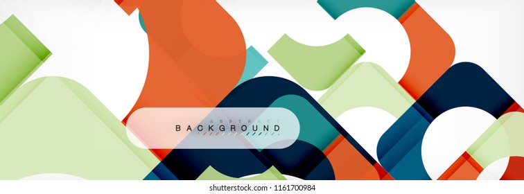 Banner abstrato de quadrados geométricos. Ilustração de modelo de vetor para folheto de negócios ou folheto, apresentação e layout de design da Web