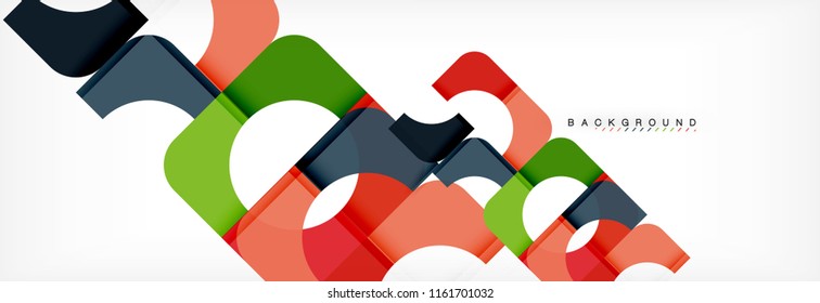 Banner abstracto de cuadrados geométricos. Ilustración de plantilla de vectores para folletos o volantes de negocios, presentación y diseño web