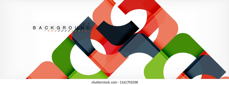 Geometric squares abstract banner. Vector template illustration for business brochure or flyer, presentation and web design layout