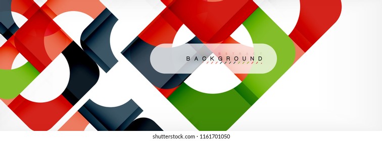 Geometric squares abstract banner. Vector template illustration for business brochure or flyer, presentation and web design layout