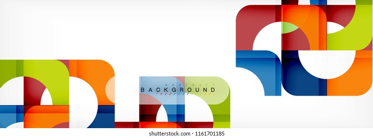 Geometric squares abstract banner. Vector template illustration for business brochure or flyer, presentation and web design layout