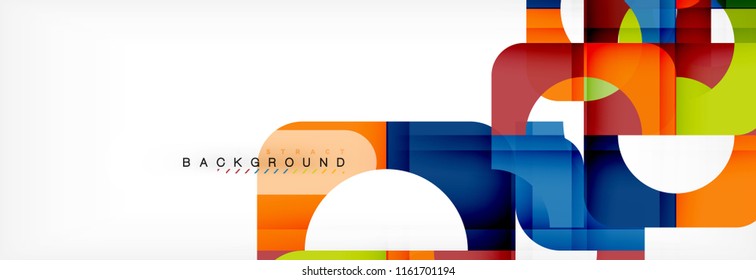 Geometric squares abstract banner. Vector template illustration for business brochure or flyer, presentation and web design layout