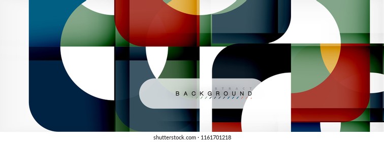 Geometric squares abstract banner. Vector template illustration for business brochure or flyer, presentation and web design layout