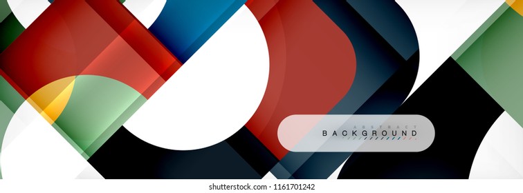 Geometric squares abstract banner. Vector template illustration for business brochure or flyer, presentation and web design layout