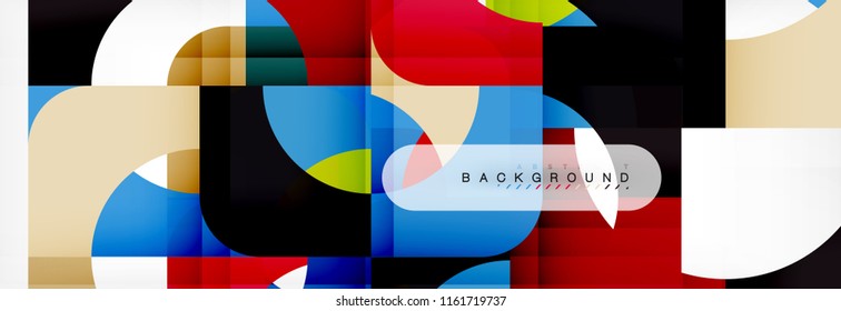 Banner abstracto de cuadrados geométricos. Ilustración de plantilla de vectores para folletos o volantes de negocios, presentación y diseño web