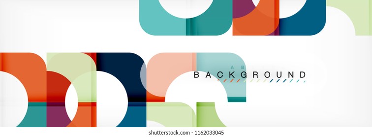 Banner abstracto de cuadrados geométricos. Ilustración de plantilla de vectores para folletos o volantes de negocios, presentación y diseño web