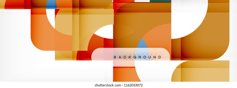 Geometric squares abstract banner. Vector template illustration for business brochure or flyer, presentation and web design layout